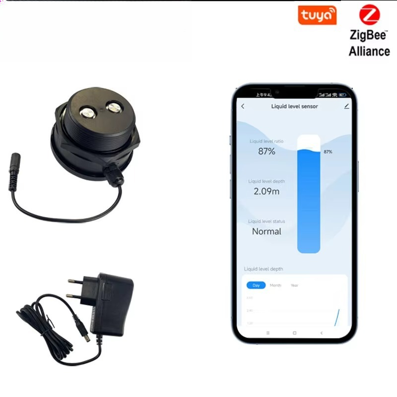 Tuya Smart - เซ็นเซอร์วัดระดับน้ำในถังแบบอัลตราโซนิก รองรับระบบ WiFi/Zigbee พร้อมระบบแจ้งเตือนแบบเรียลไทม์ สำหรับ TLC2206-ZB