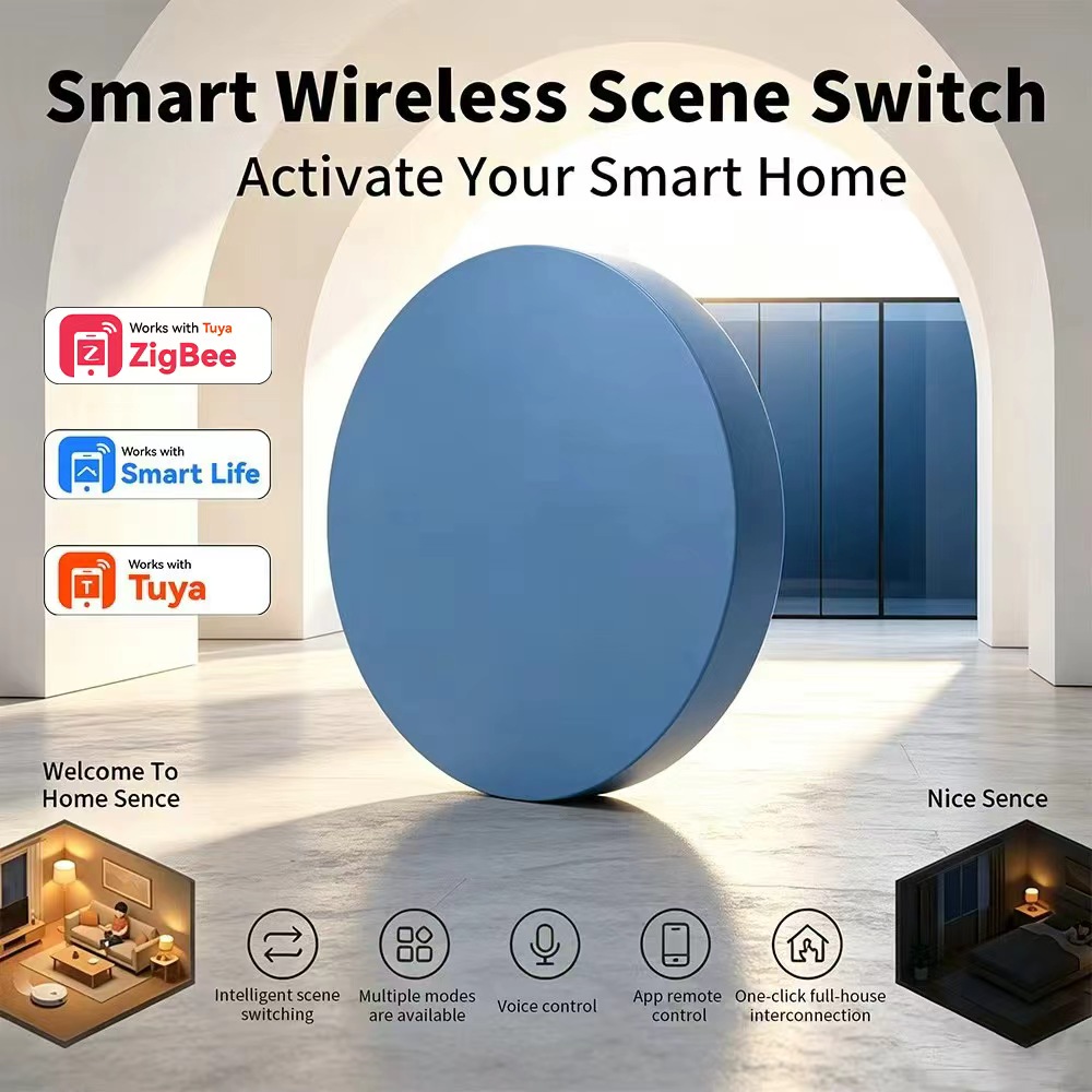 Home Assistant Tuya - ปุ่มกดควบคุมฉากอัจฉริยะ Zigbee รองรับการใช้งานร่วมกับ Tuya Smart Life,